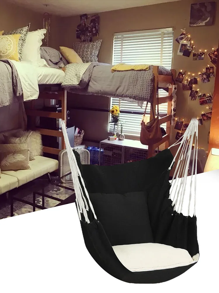 Fiyat Hammock Portable Beach Chair Hanging Rope Chair Swing Chair Seat For Adults Kids Garden Hammock With Support Indoor Outdoor