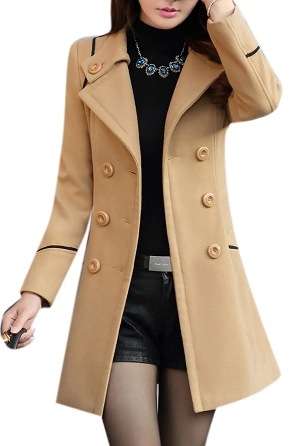 

ZOGAA Women's Woolen Coat Winter Fashion Jacket 3 Colors Slim Women Overcoat Trench Blends Female Solid Long Sashes Woolen Coats
