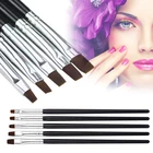 Набор Плоских кистей для дизайна ногтей, 5 шт., акриловая искусственная ручка для точек, профессиональный инструмент, набор кистей, карандаш для рисования, TSLM1