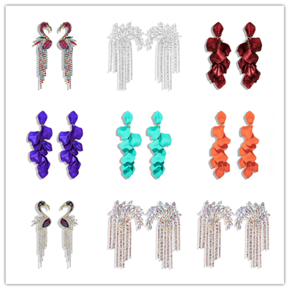 Классическое стекло птица Висячие серьги для женщин модные яркие подвески