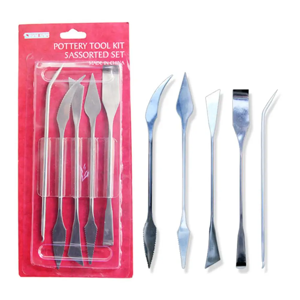 

5Pcs/set Stainless Steel Clay Sculpting Knives Oil Painting Shovel Modeling Ceramic Craft Tools