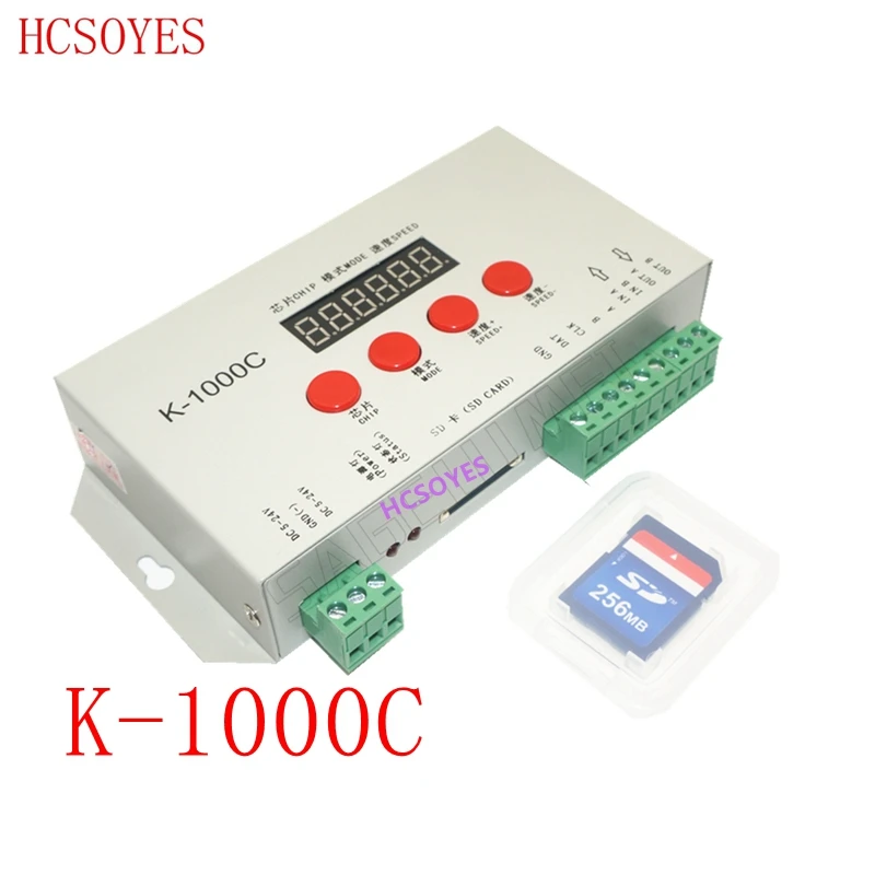 K-1000C(T-1000S обновляться) контроллер K1000C WS2812B, WS2811, APA102, T1000S WS2813 светодиодный 2048 Пиксели программный контроллер DC5-24V