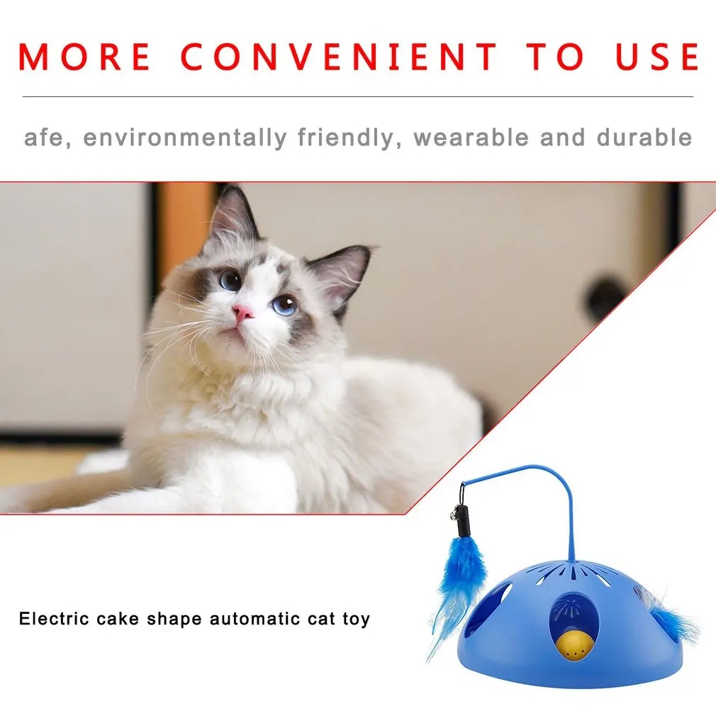 

Funny Cat Toy Interactive 2 Speed Modes Battery-driven Smart Cat Toy Auto-rotation Cat Entertainment Toy