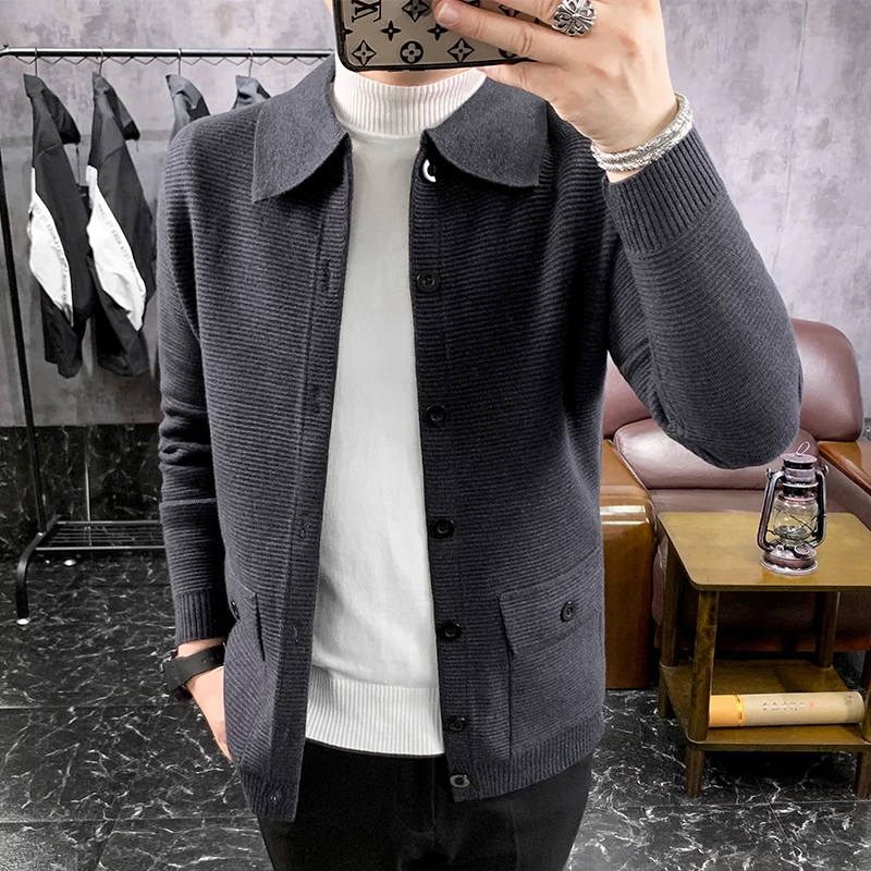 2020 осенний свитер куртка для мужчин вязание в стиле хип-хоп пальто верхняя одежда