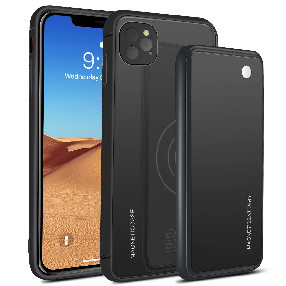 Магнитный чехол 2 в 1 для iPhone 11 Pro Max 5000 мАч градиентный блок питания беспроводное