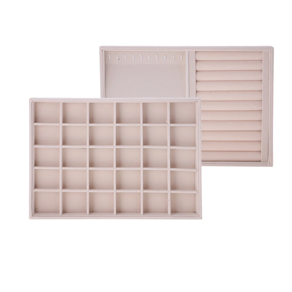 

2pcs Velvet Board Jewelry Earring Display Box Holder Board Storage Case