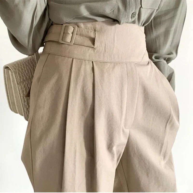 

OL Wear Casual High Waist Straight Wide Leg Pants Women Bottoms New Spring Autumn Suit Pants Solid Loose Trousers Female