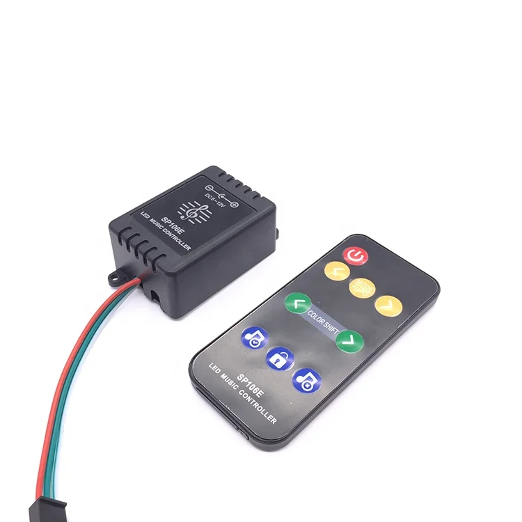

SP106E ; LED music RF pixel controller;DC5-12V input;600 pixels; SPI RF Remote music/sound