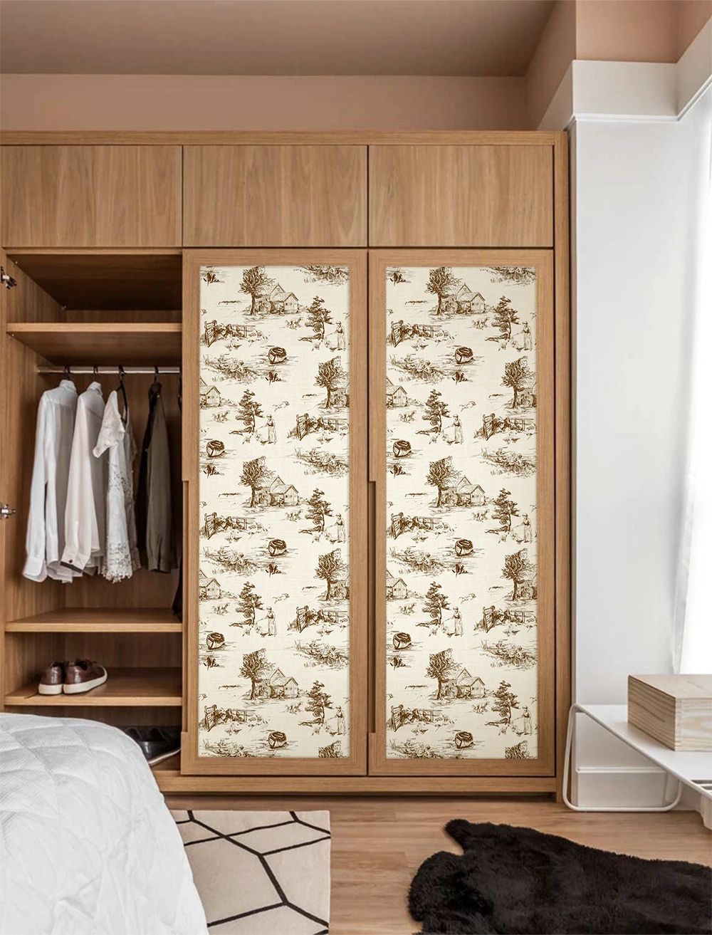 

Funlife® 40x150cm Toile De Jouy Waterproof Wall Stickers Paper Contact Furniture Wallpaper Bathroom Removable Wardrobe Stickers
