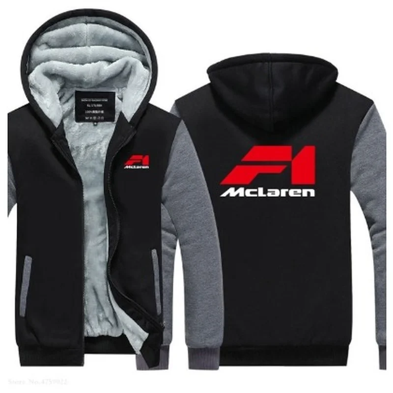 

Новинка 2020, Зимние флисовые толстовки, Мужская толстовка на молнии для Mclaren, повседневное пальто, мужские утепленные куртки