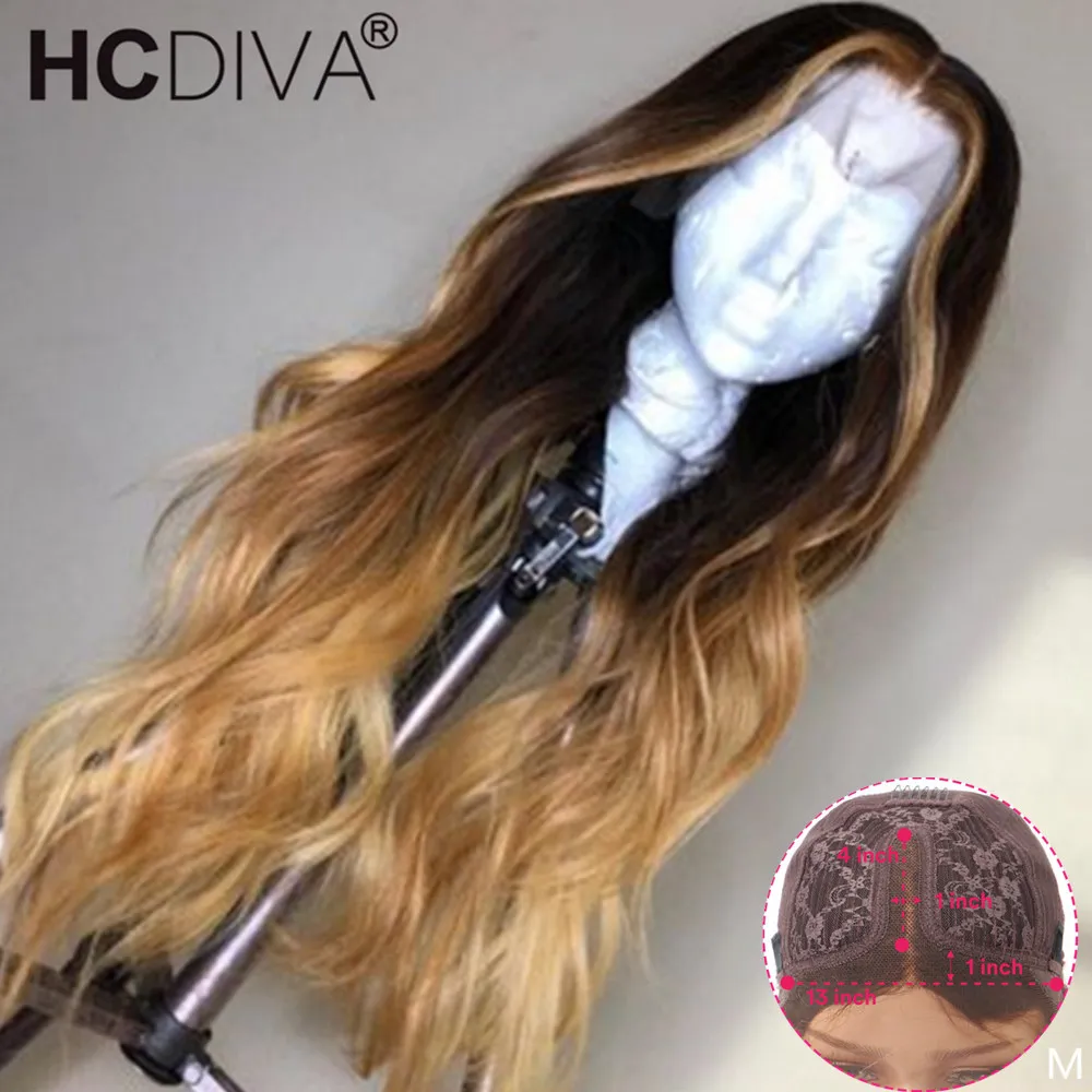 

4/27 Highlight Ombre Body Wave Human Hair Wig150% Pre Plucked Lace Part Human Hair Wig Brazilian Remy Hair Ombre Blonde Lace Wig