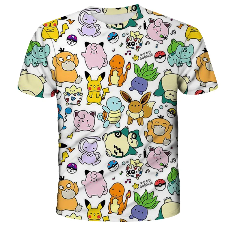 

3D Printed Pokemon Series T-shirt Boy Girl Clothes Wild Face Casual Summer Short Sleeve Cosplay Kawaii Baby T-shirt Pokemon