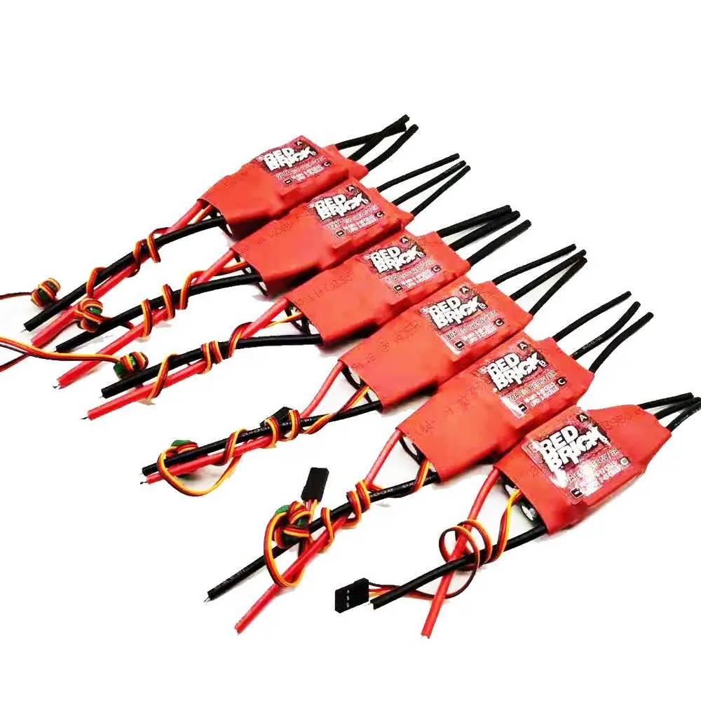 

Red Brick 50a/70a/80a/100a/125a/200a Brushless Esc Electronic Speed Controller 5v/3a 5v/5a Bec For Fpv Multicopter