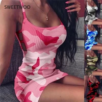 5xl sexy bodycon mini dress for women summer 2020 party club camouflage slim dress hollow knitted wrap dresses camisole