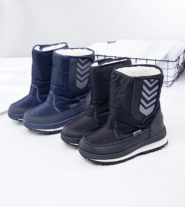 

Новинка; 1 пара; Модные водонепроницаемые лыжные ботинки для детей; Кожаные зимние теплые шерстяные ботинки на липучке для мальчиков; Зимние...