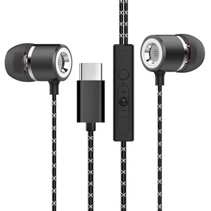 Наушники с проводным управлением типа C гарнитура разъемом c наушники вкладыши