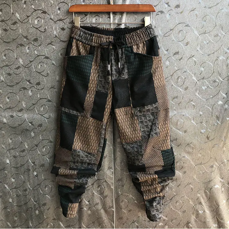 Штаны-шаровары мужские осенне-зимние со шнурком и манжетами на щиколотке |