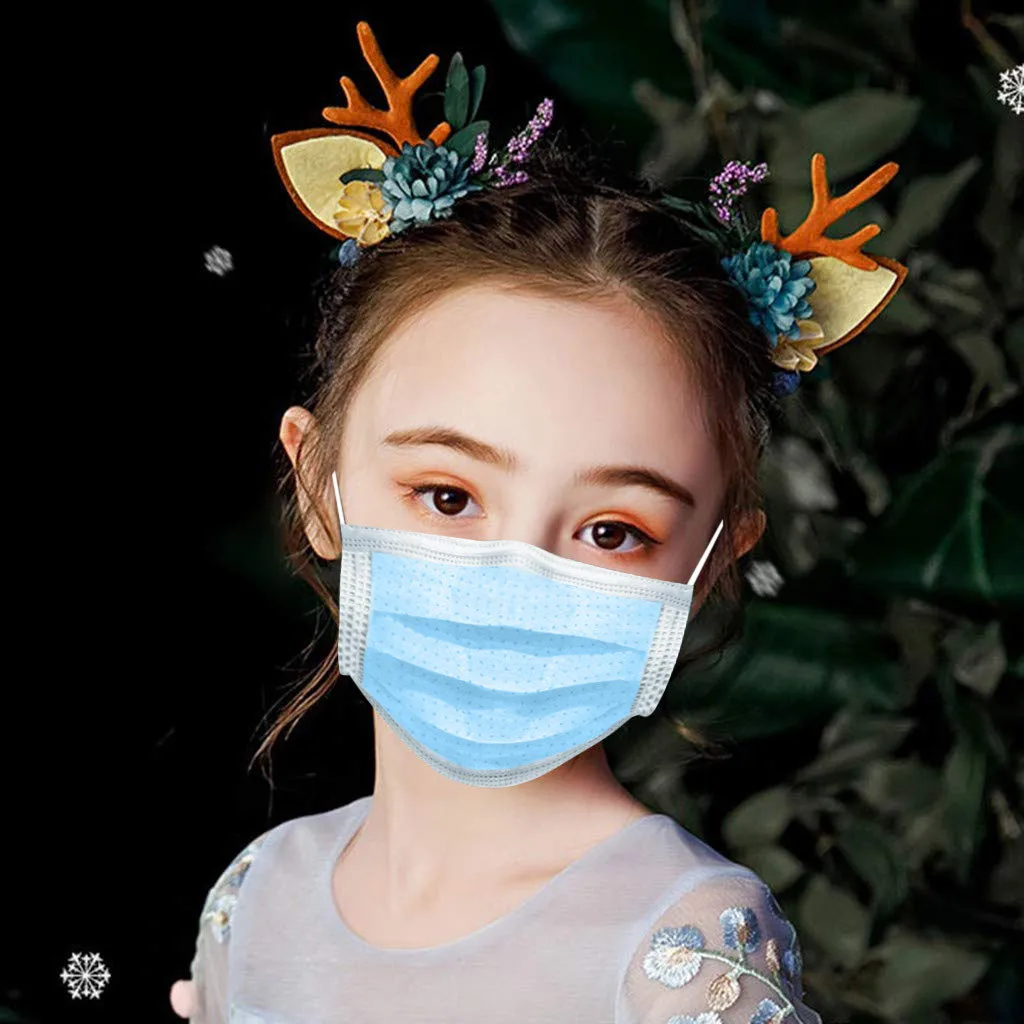 

50pcs Kids Mask Cartoon Child Kids Disposable Face Masks 3 Layer Solid Disposable Mask Halloween Cosplay Маски На Хэллоуин
