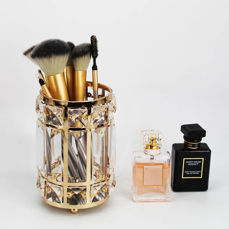 Silver /gold Candlestick Makeup Brush Storage Table Cosmetic Box For Home Party Decoration