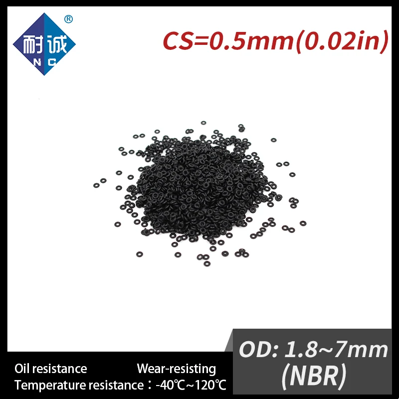 10 шт./лот резиновый черный NBR CS 0 5 мм OD1.8/2 5/2 8/3/3.5/4/4.5/5/7 уплотнительное кольцо