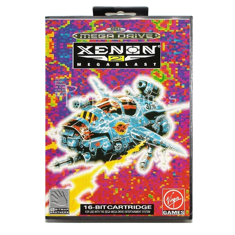 Ксенон 2 мега взрыв с коробкой для 16 битной игровой карты Sega MD Mega Drive видеоконсоли