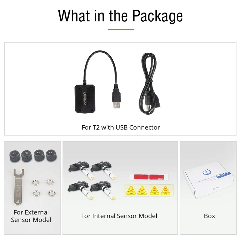 Автомобильная сигнализация давления в шинах Ownice USB датчик с внешними и