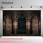 Фон Mehofond со старым замком для фотосъемки Ретро кирпичная стена железная Арка дверфонарь Хэллоуин фон для фотостудии фотозона