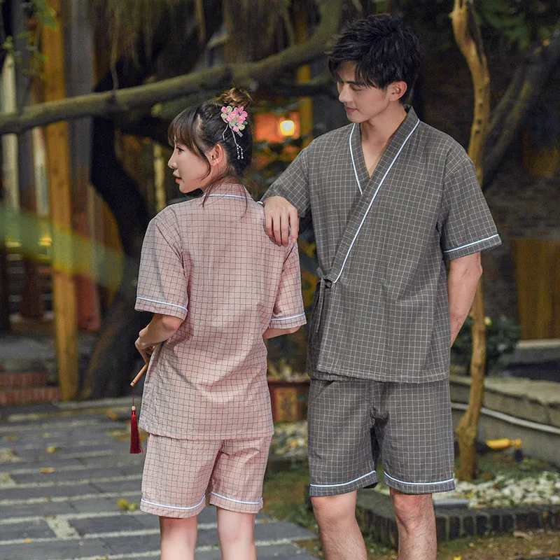 Японское кимоно кардиган пара Пижама для мужчин и женщин Yukata одежда сна