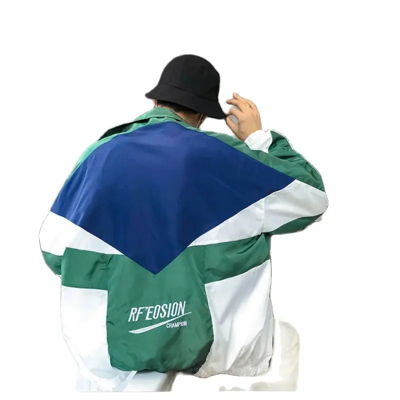 

2021 new men's jacket, spring and autumn youth fashion coat, student leisure sports splicing jacket,