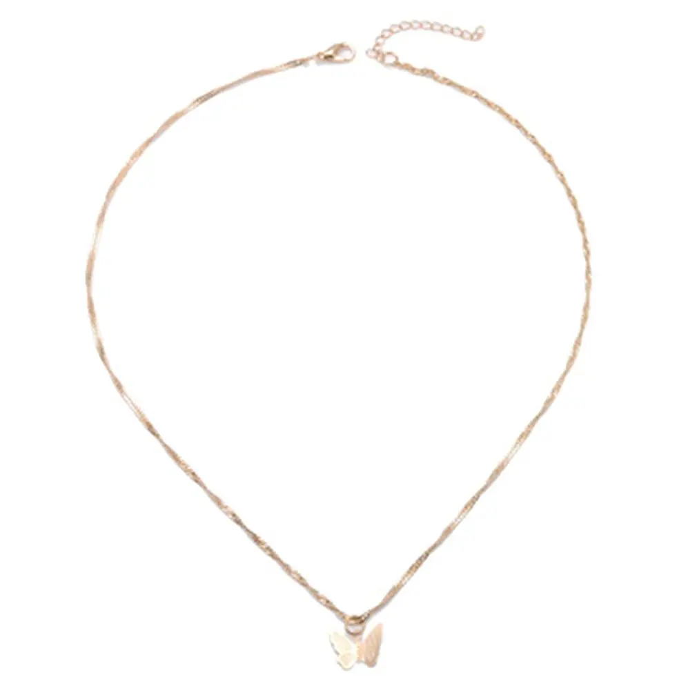 

Chic Butterfly Choker Necklace For Women Gold Silver Chain Statement Collar Female Chocker Best Shining Jewelry Party 2020 New