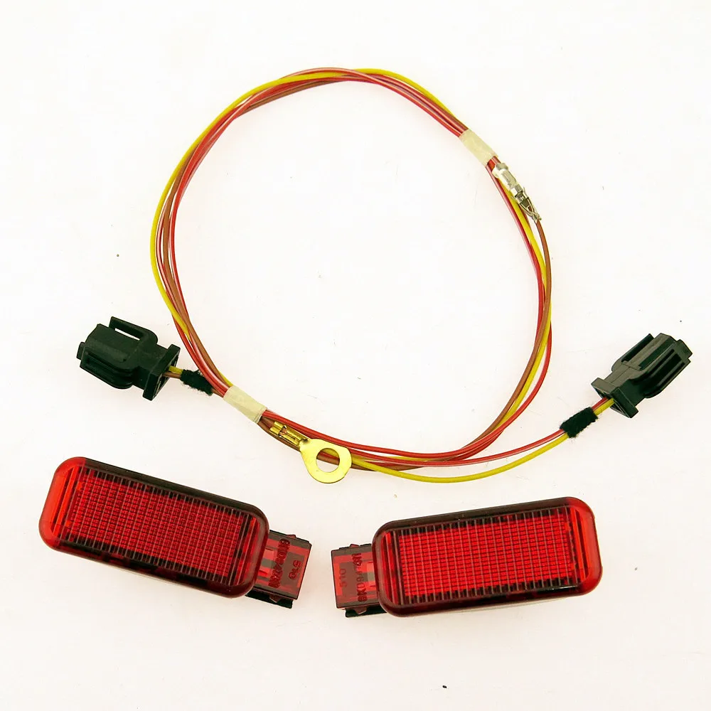 

SCJYRXS 12V Car Door Panel Interior Red Warning Light&Connection Cable For Q5 A3 A4 A6 S6 A7 TT S8 RS4 RS6 RS7 8KD 947 411