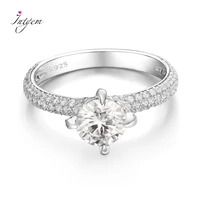 s925 sterling silver moissanite wedding ring 6 5mm d color big moissanite diamond engagement ring round solitaire ring for women