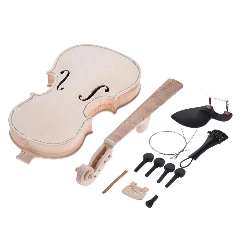NAOMI VIOLIN 4/4 3/4 1/2 1/4 1/8 Unfinished Raw Violin Body Solid Wood WAccessories SET | Спорт и развлечения