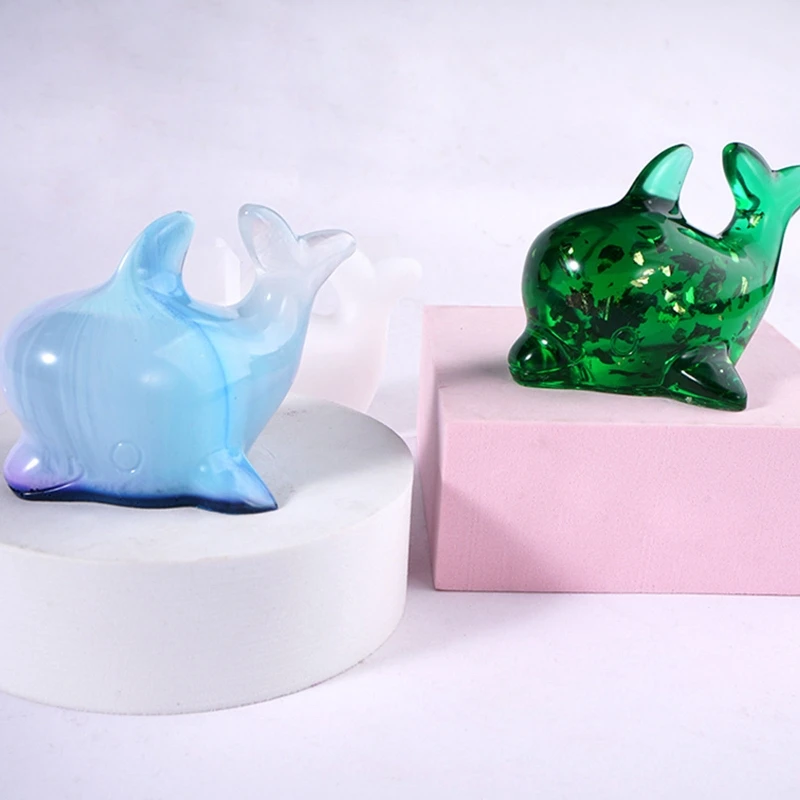 

Crystal Epoxy Resin Mold Dolphin Desktop Ornaments Casting Silicone Mould DIY