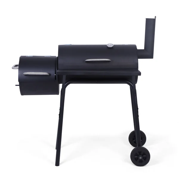 Parrilla de carb&oacute;n con ruedas de compensaci&oacute;n, medidor de temperatura para Patio, Picnic, Camping al aire libre, 1 unidad-1