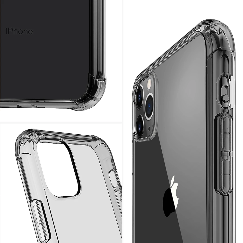 

2021 New Hybrid Case For iPhone 12 Pro Max 12 Mini 11Clear Hard Back Panel and Flexible Bumper Hybrid Cases Thicken Anti-fall