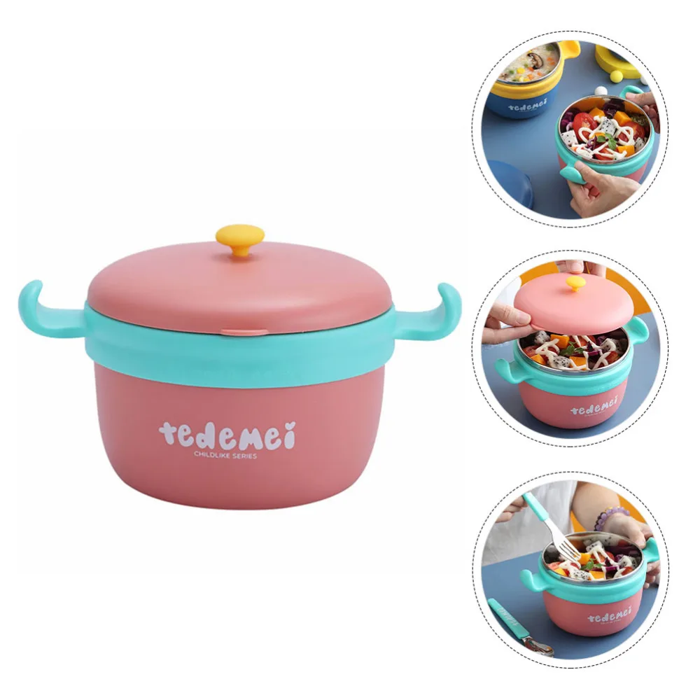 

1 Set Baby Bowl Tableware Stainless Steel Suction Cup Insulation Feeding Bowl