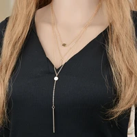 gold dots metal bar chain presentsnecklace for women stainless steel necklaces statement three layers choker necklace se200037