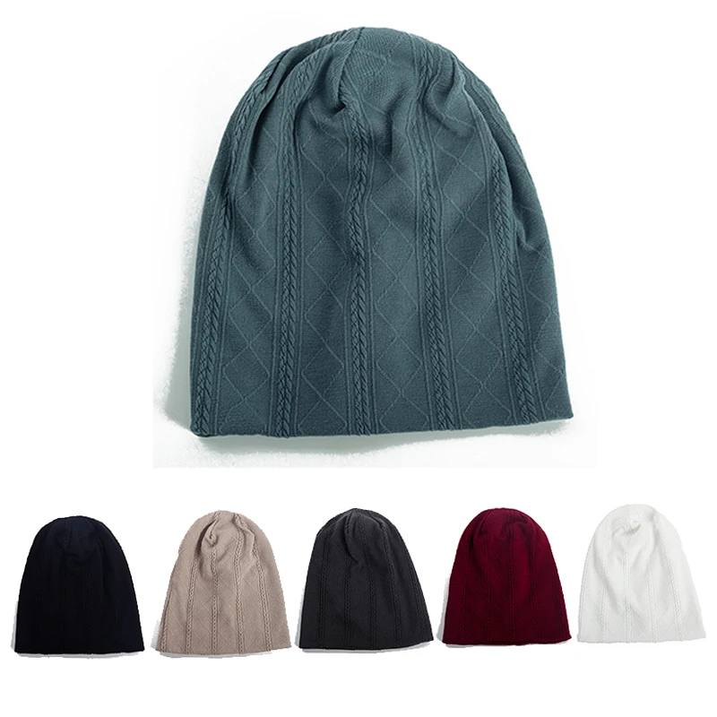 

Man's Ribbed Winter Warm Soft Beanies Hats Autumn Woman's Outdoor Casual Elastic Fashion Skullies Bucket Caps Bonnet Balaclava