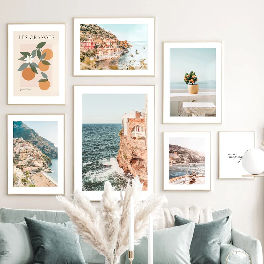 

Positano Beach Amalfi Mediterranean Coastal Poster And Print Nordic Art Canvas Painting Pictures For Living Room Home Decor
