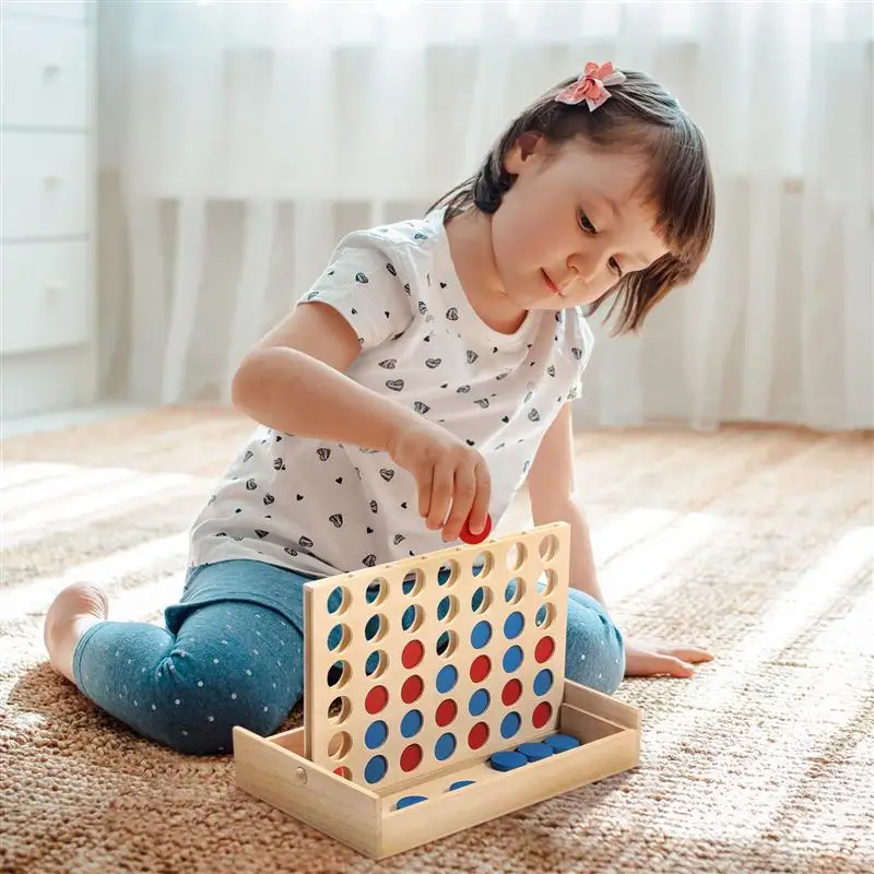 TOYMYTOY четыре в ряд деревянная игра линейка до 4 Классическая Семейная Игрушка