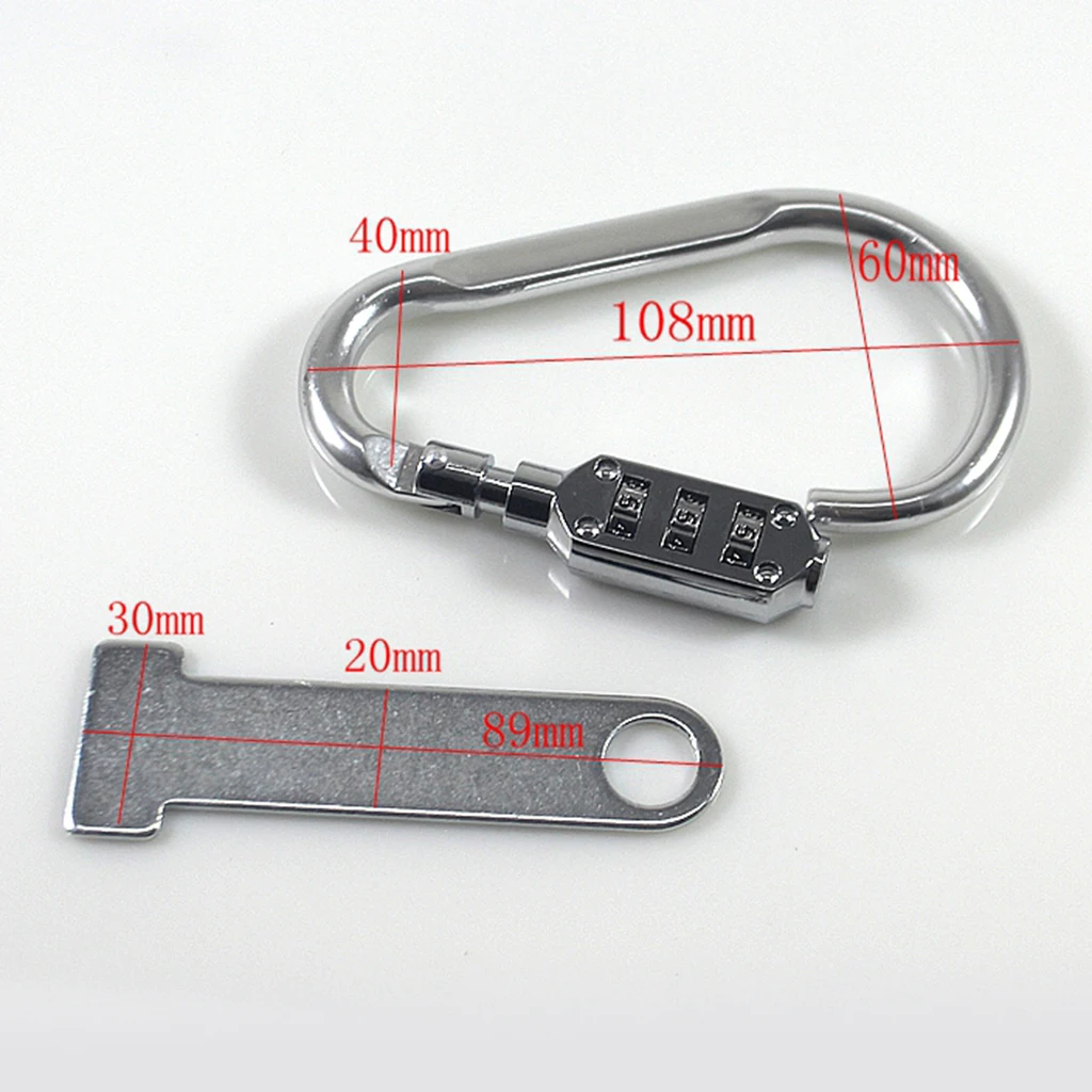 

Motorcycle Carabiner Style Helmet Lock and Extension Fit up to 1 1/2 icnh Handle Bars (Black)