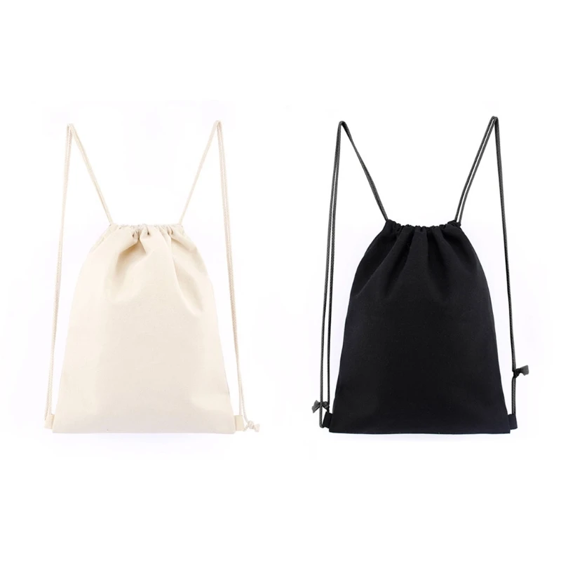 

Canvas Drawstring Bag String Backpack Mens Womens