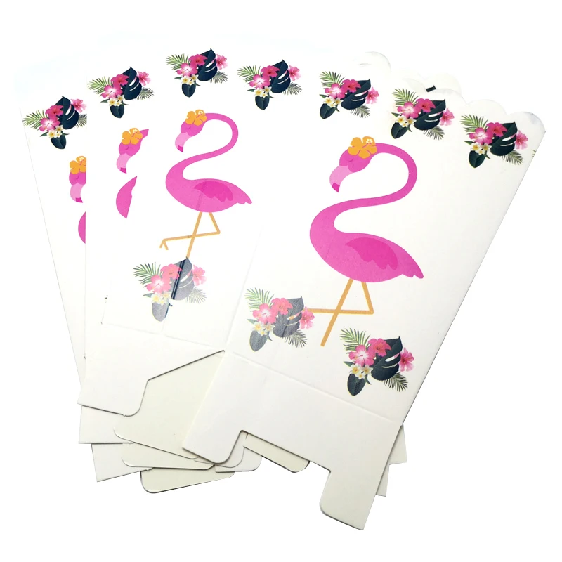 

6pcs/lot Flamingo Theme Kids Favors Popcorn Cups Baby Shower Party Decorate Paperboard Gifts Boxes Birthday Events Party