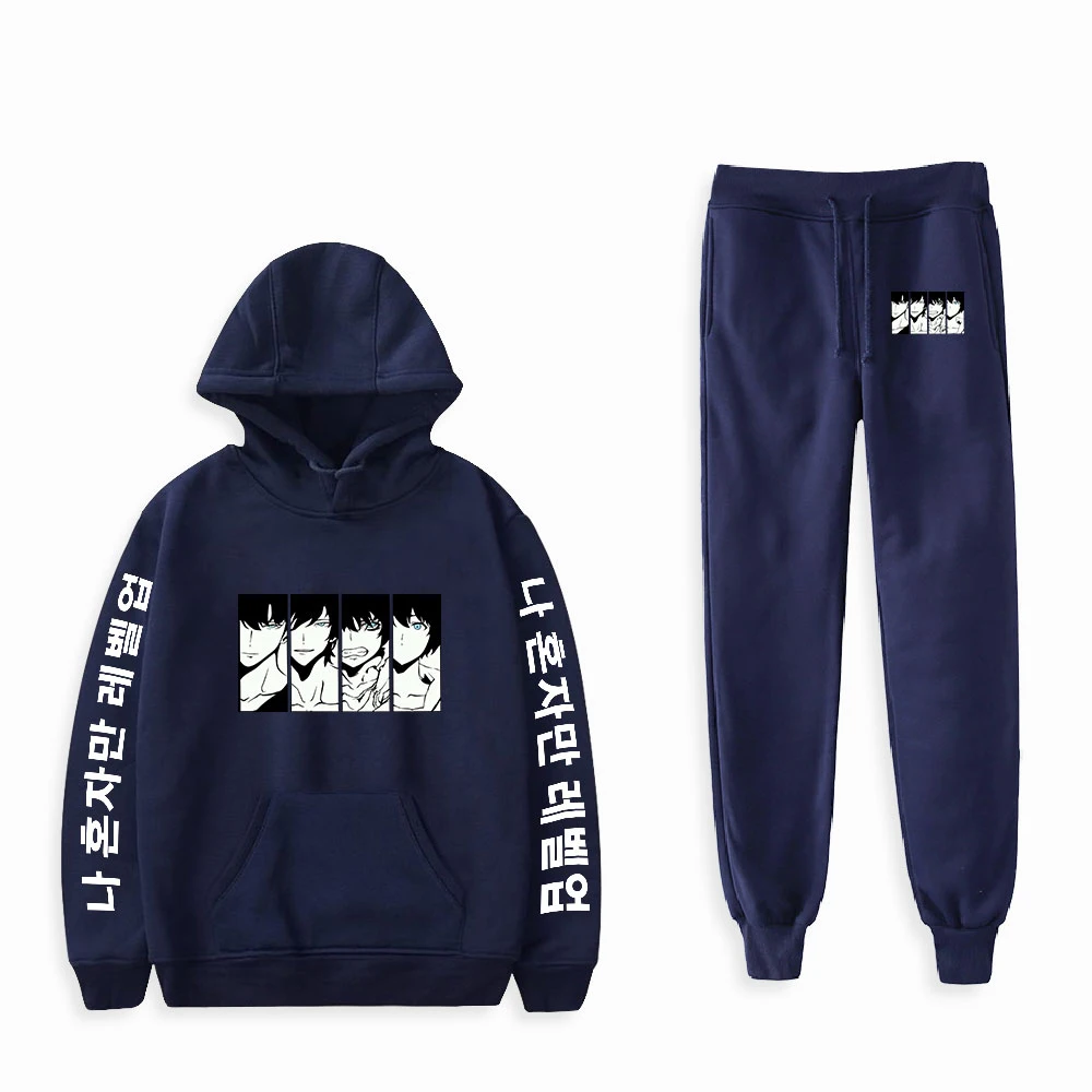 

Solo Leveling Sweatshirt Two Piece Set Hoodie+Jogger Pant CasualHigh Quality Korean Manga Clothes Women Men's Set Plus Size