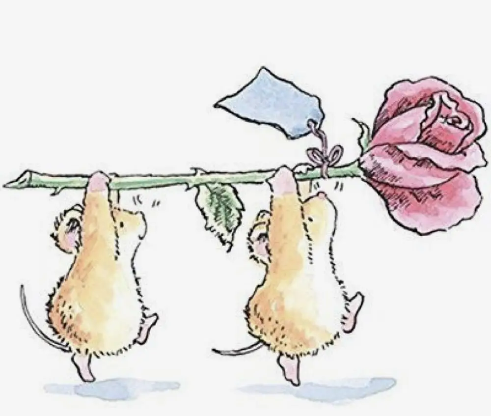 10x8 мышка удерживающая цветы Прозрачная силиконовая печать для скрапбукинга DIY