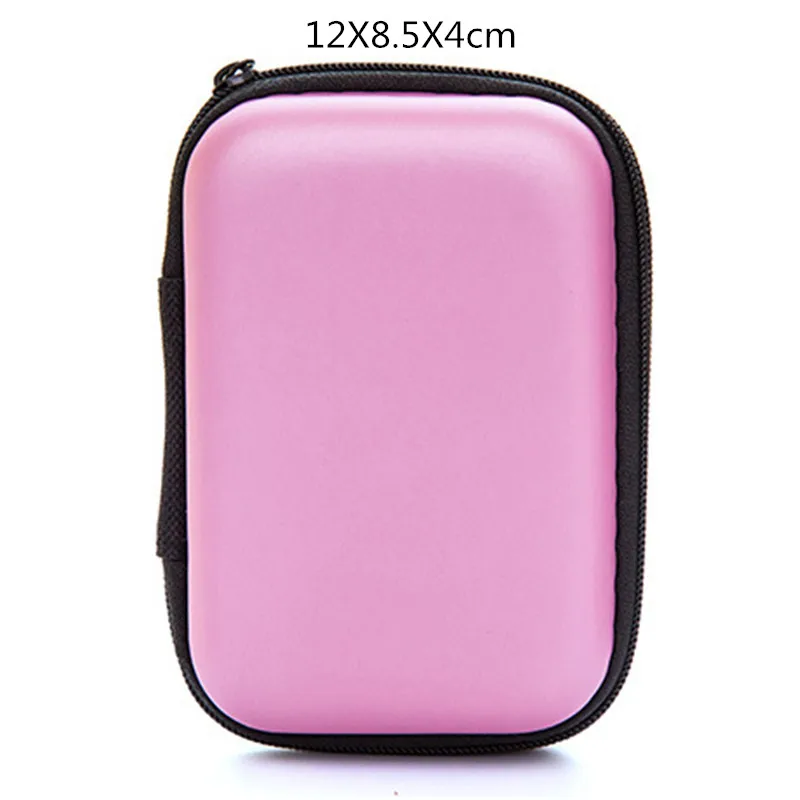 Pink-12X8.5X4cm Органайзер проводов для наушников коробка для передачи данных кабель коробка для хранения Чехол Контейнер для монет наушники защитное зарядное устройство коробка для карт Чехол Контейнер - Цвет: Pink-12X8.5X4cm