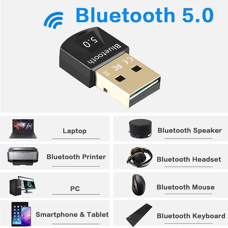 Bluetooth-адаптер Hannord USB мини-ключ Bluetooth 5 0 для настольного компьютера ноутбука