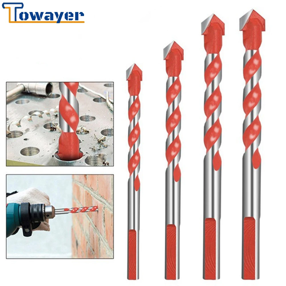 

Towayer Threaded Drill Bit Triangle Tungsten Steel Wall Concrete Woodworking Tools Household Marble Overlord Drill Power Tools