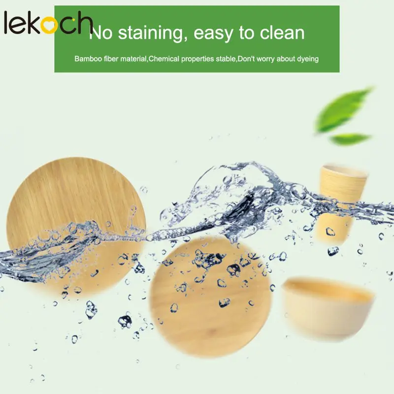 LEKOCH возобновляемая бамбуковая детская посуда набор посуды из дерева Экологичные